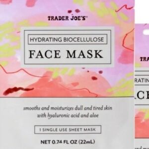 Hydrating Biocellulose Face Mask - Pink Trader Joes Single Sheet Mask. .74 Fl Oz